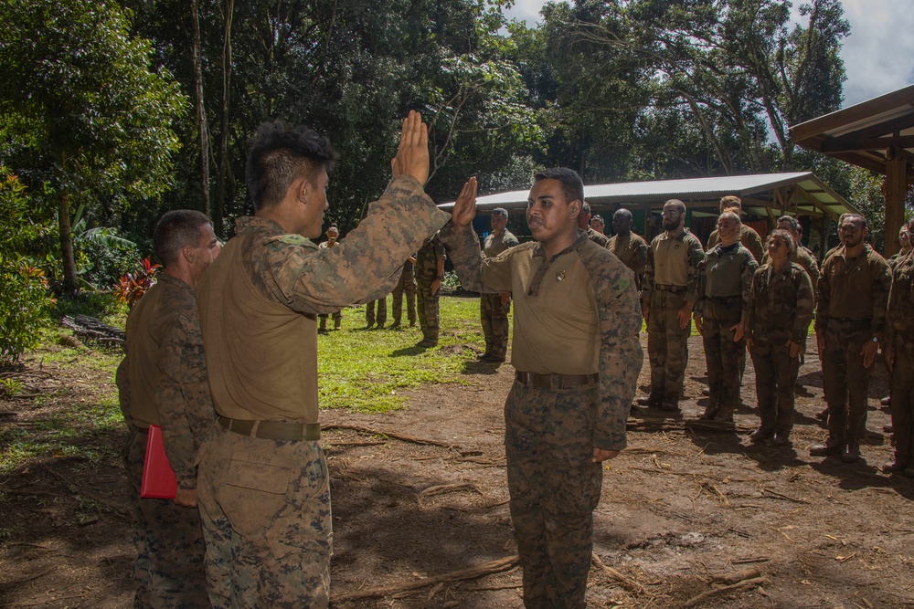 MARFORPAC Marines participate in the French Armed Forces Aito Course Culminating Event