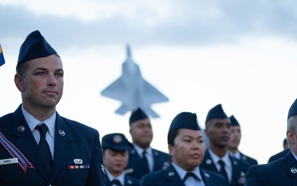 Harvest moon appears during role call