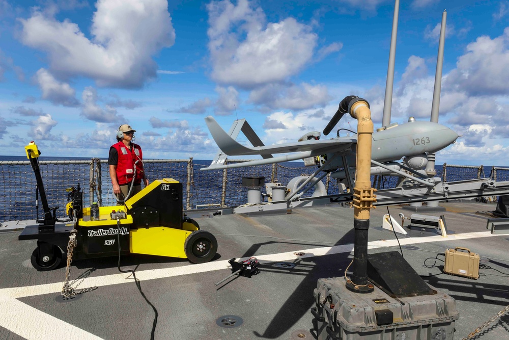 USS Higgins Launches UAV