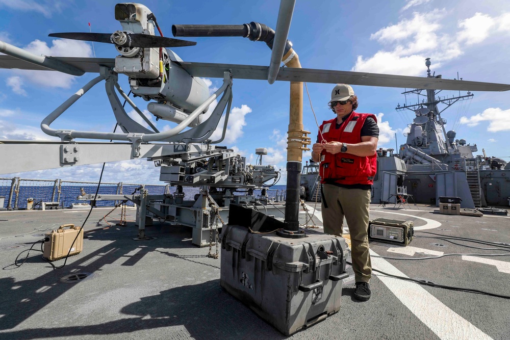 USS Higgins Launches UAV