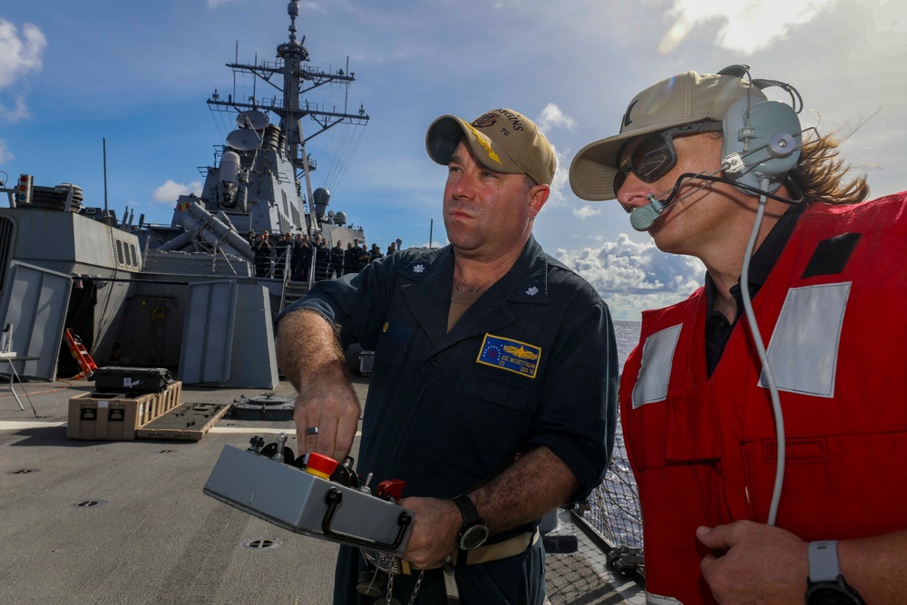 USS Higgins Launches UAV