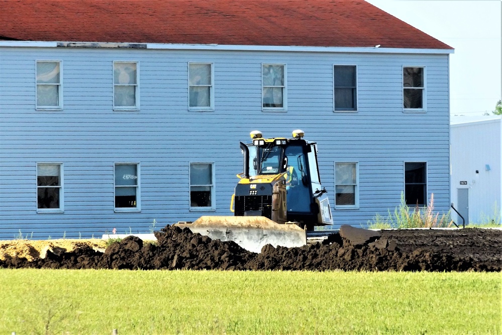 Final exterior grading takes place at fiscal year 2020-funded barracks project at Fort McCoy