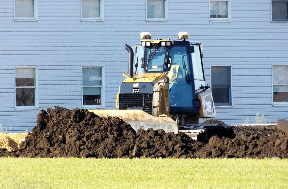 Final exterior grading takes place at fiscal year 2020-funded barracks project at Fort McCoy