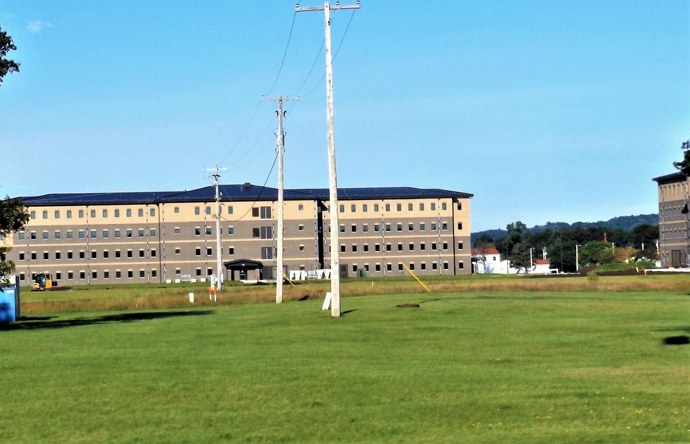 Final exterior grading takes place at fiscal year 2020-funded barracks project at Fort McCoy