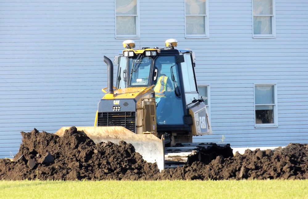 Final exterior grading takes place at fiscal year 2020-funded barracks project at Fort McCoy