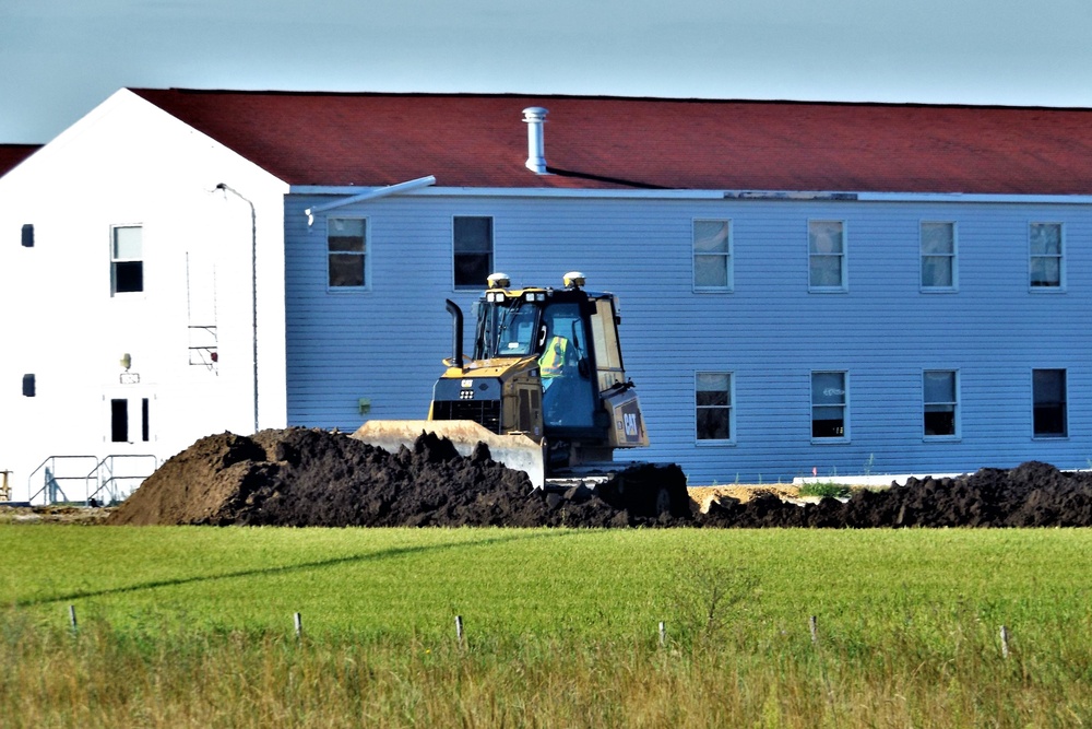 Final exterior grading takes place at fiscal year 2020-funded barracks project at Fort McCoy