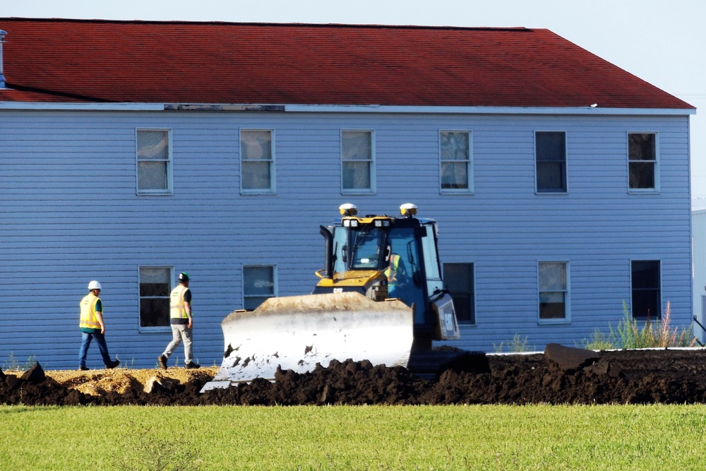 Final exterior grading takes place at fiscal year 2020-funded barracks project at Fort McCoy