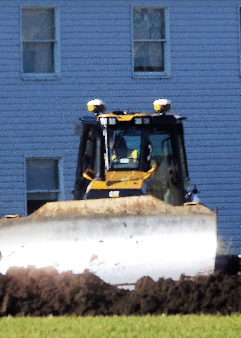 Final exterior grading takes place at fiscal year 2020-funded barracks project at Fort McCoy