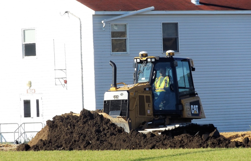 Final exterior grading takes place at fiscal year 2020-funded barracks project at Fort McCoy