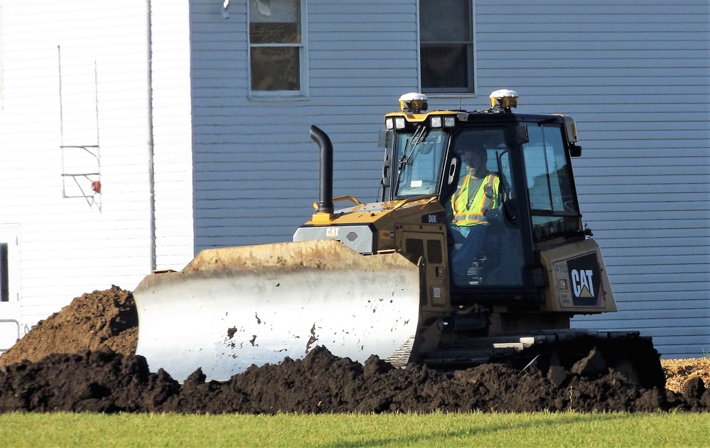 Final exterior grading takes place at fiscal year 2020-funded barracks project at Fort McCoy