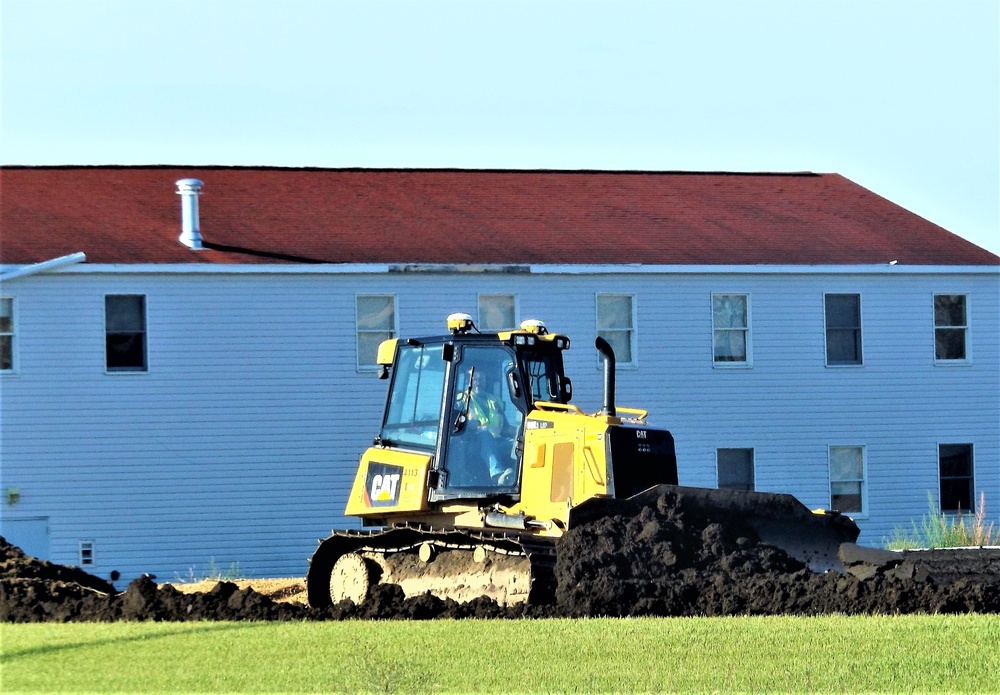 Final exterior grading takes place at fiscal year 2020-funded barracks project at Fort McCoy