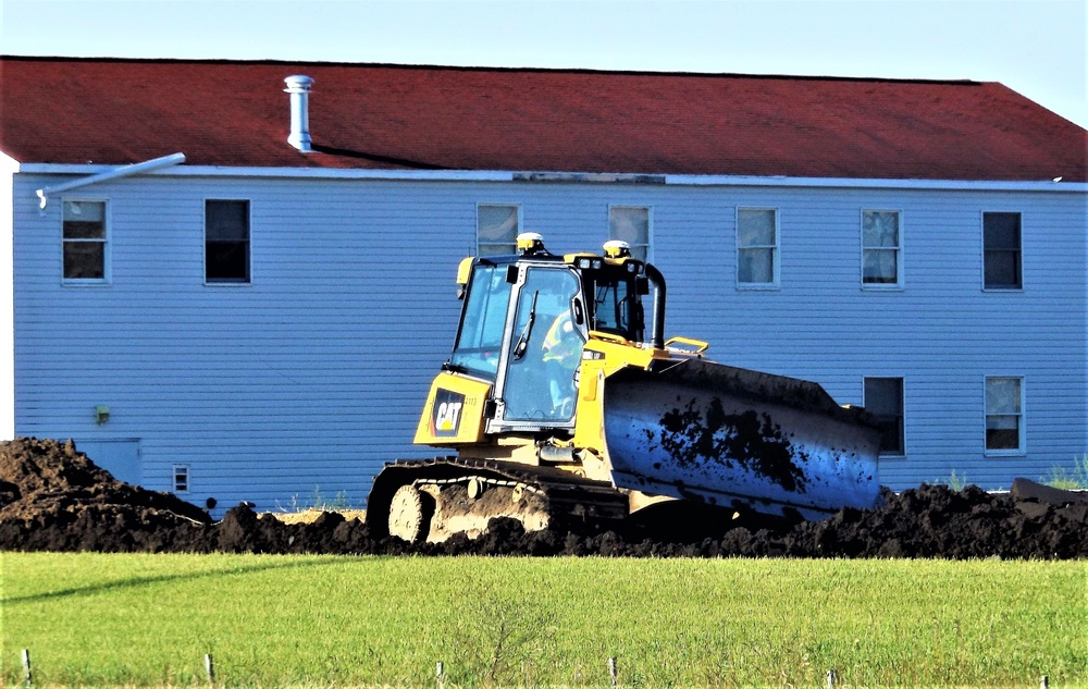 Final exterior grading takes place at fiscal year 2020-funded barracks project at Fort McCoy