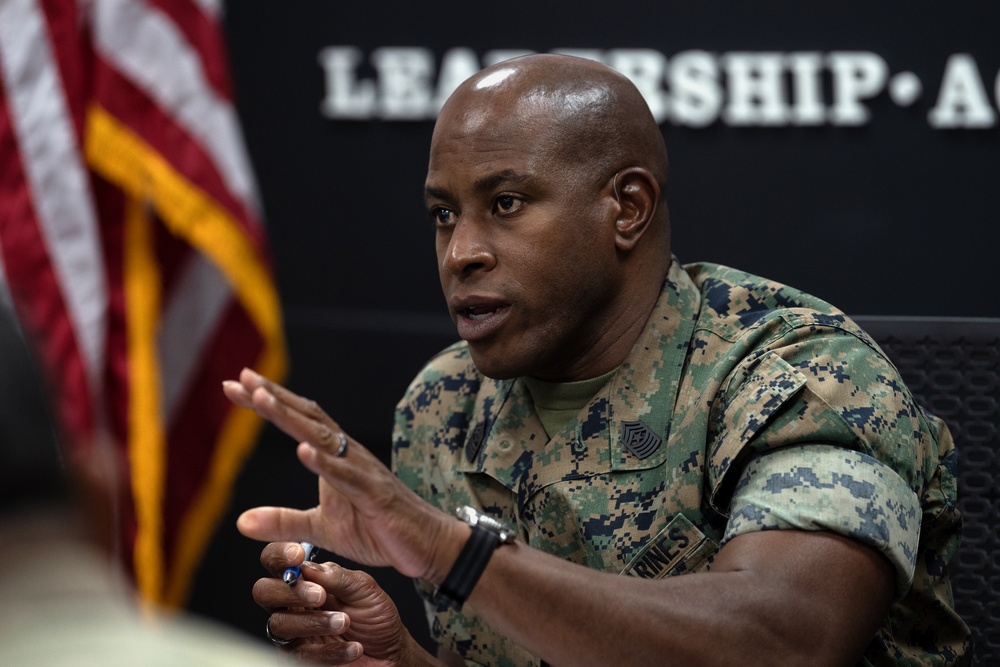 USMC Sgt. Maj. James Porterfield, Command Senior Enlisted Leader, NORAD and USNORTHCOM visits the PRANG