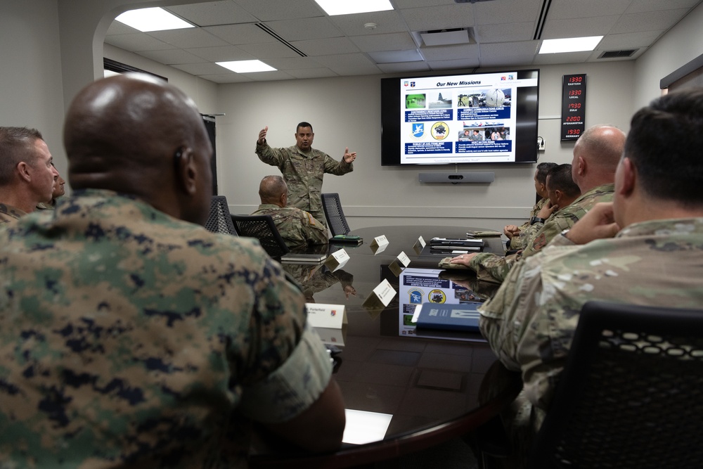 USMC Sgt. Maj. James Porterfield, Command Senior Enlisted Leader, NORAD and USNORTHCOM visits the PRANG