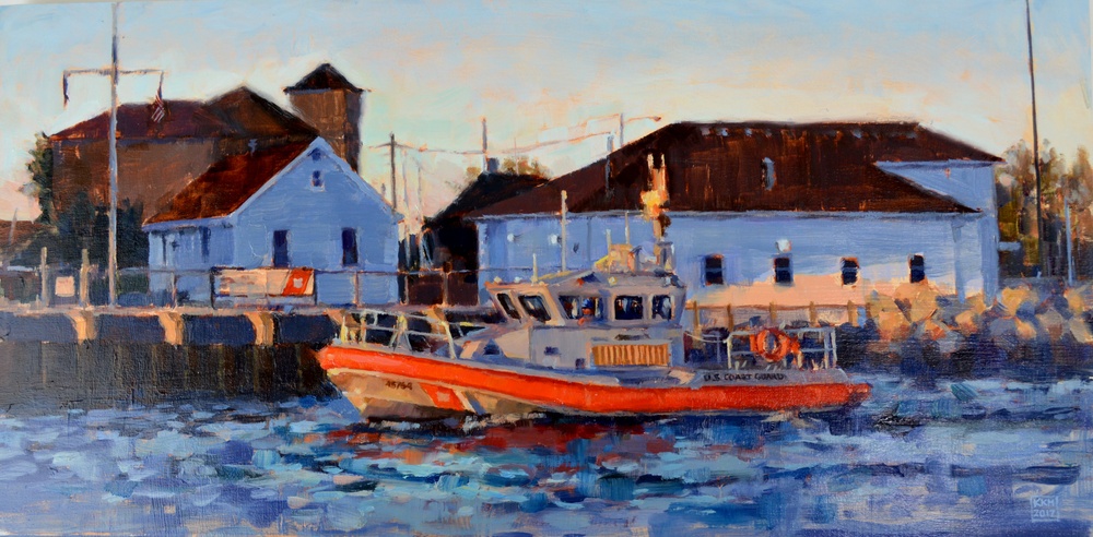 US Coast Guard Art  Program 2017 Collection, Ob ID# 201712, &quot;Heading out in District Nine,&quot; Kristin Hosbein (12 of 33)