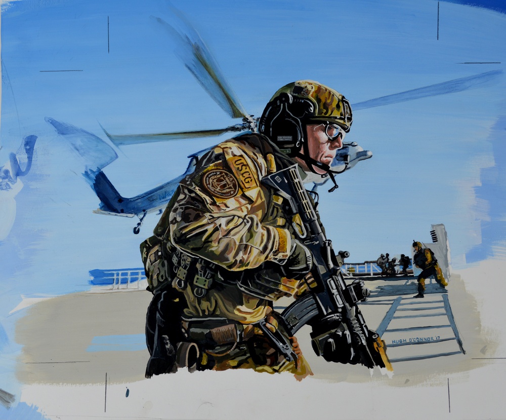US Coast Guard Art  Program 2017 Collection, Ob ID# 201723,  "Direct action," Hugh O'Connor (23 of 33)