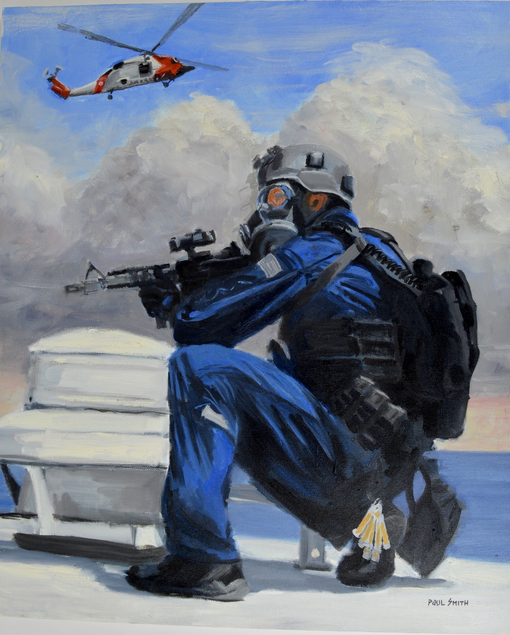 US Coast Guard Art  Program 2017 Collection, Ob ID# 201727, &quot;On patrol,&quot; Paul Smith (27 of 33)