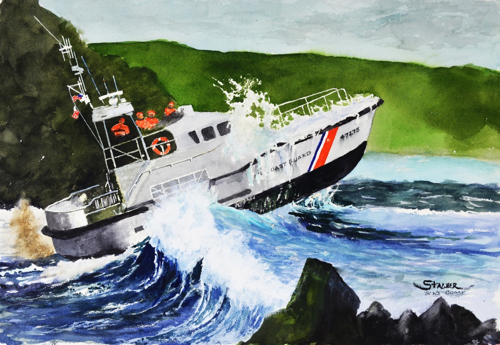 US Coast Guard Art  Program 2017 Collection, Ob ID# 201728,&quot;Across the bar,&quot; Jim Stagner (28 of 33)