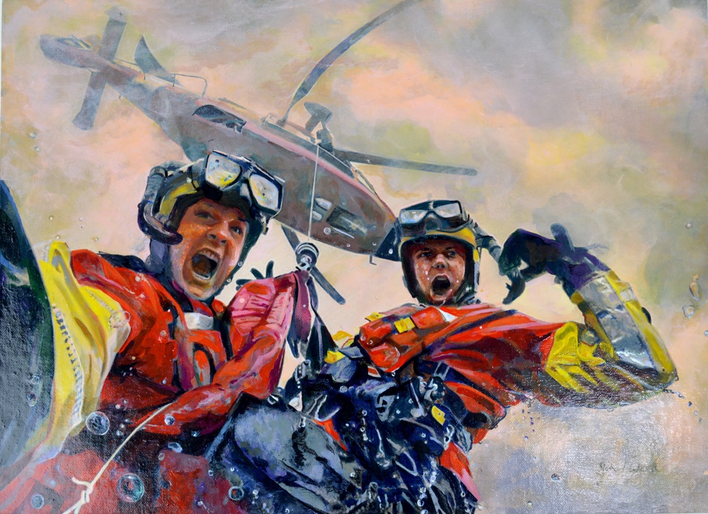 US Coast Guard Art  Program 2017 Collection, Ob ID# 201732,  &quot;Last flight, John Ward (32 of 33)
