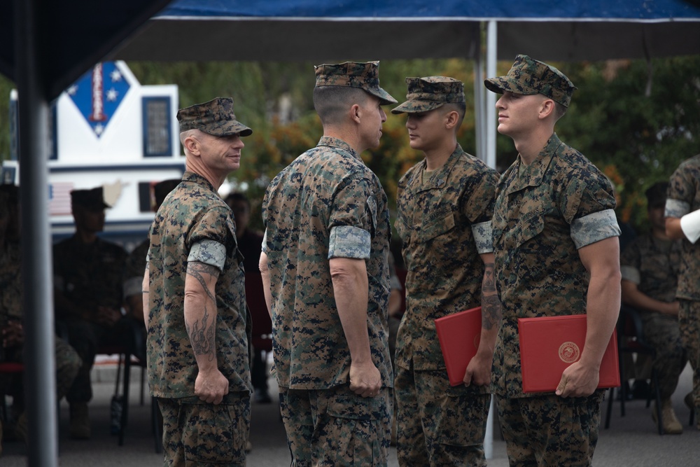 1st Marine Division Marines, sailors awarded during morning colors ceremony