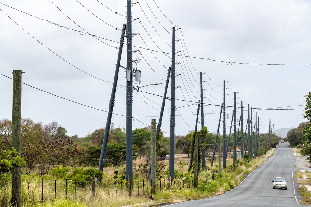 Composite Power Poles Line Landscape on St. Croix