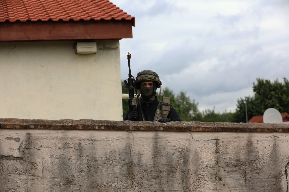 North Macedonia Soldier on a Rooftop
