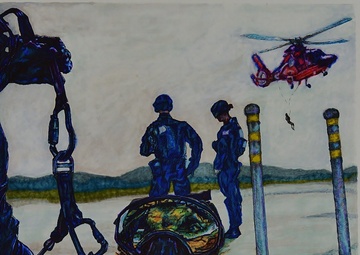 US Coast Guard Art Program 2018 Collection, Ob ID# 201801, &quot;Canine patrol,&quot; Acacia Anglin (1 of 28)