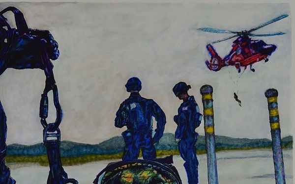 US Coast Guard Art Program 2018 Collection, Ob ID# 201801, &quot;Canine patrol,&quot; Acacia Anglin (1 of 28)