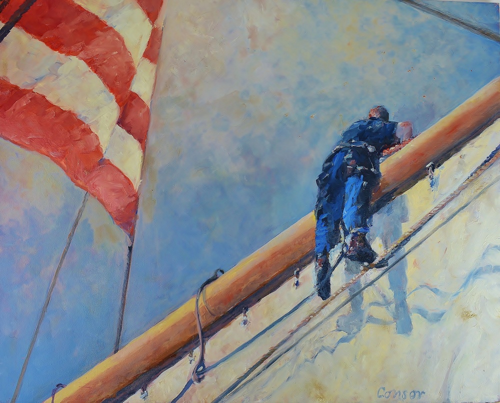 US Coast Guard Art Program 2018 Collection, Ob ID# 201805, &quot;Aloft on the Eagle,&quot; James Consor (5 of 28)