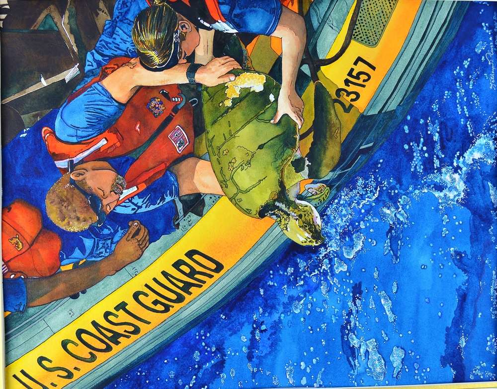 US Coast Guard Art Program 2018 Collection, Ob ID# 201807,  &quot;Protecting the vulnerable,&quot; Kathryn Cross (7 of 28)