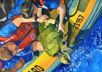 US Coast Guard Art Program 2018 Collection, Ob ID# 201807,  "Protecting the vulnerable," Kathryn Cross (7 of 28)