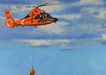 US Coast Guard Art Program 2018 Collection, Ob ID# 201808,  &quot;Hoist training international,&quot; Amy Digi (8 of 28)