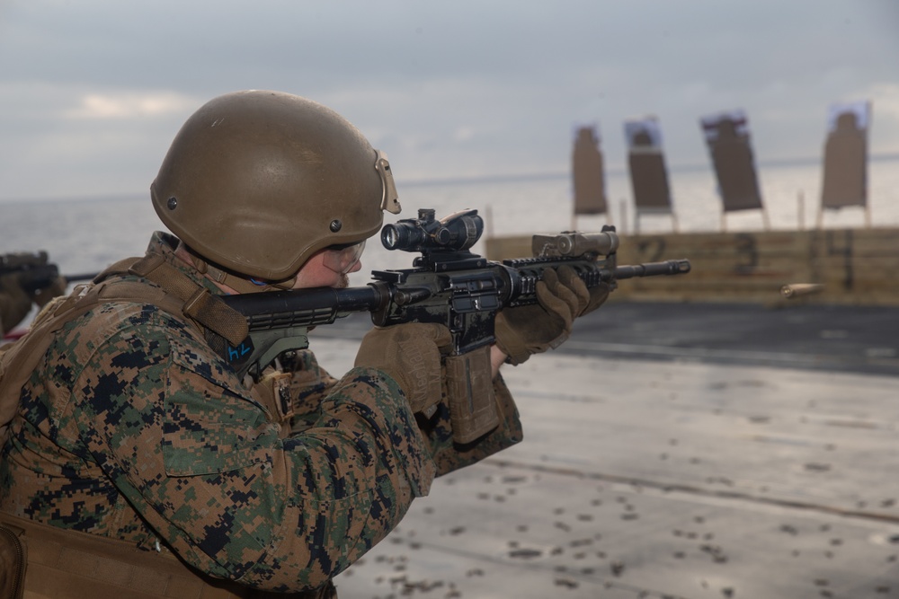 Shooting Drills Aboard USS Tripoli