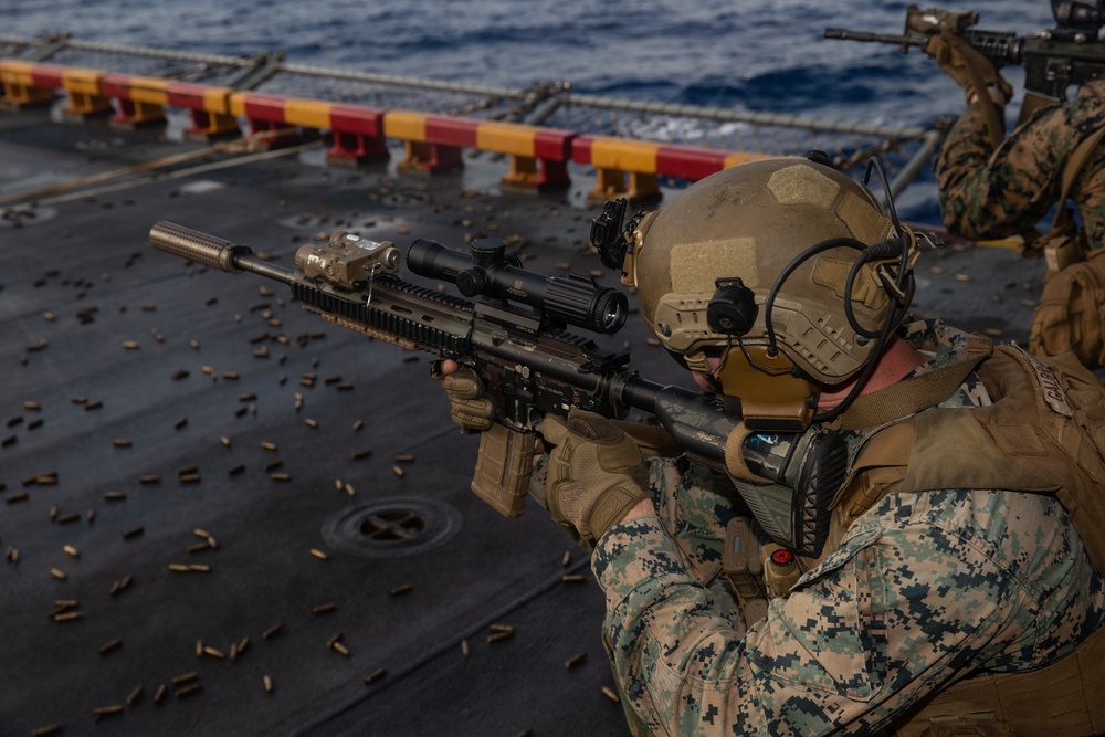 Shooting Drills Aboard USS Tripoli