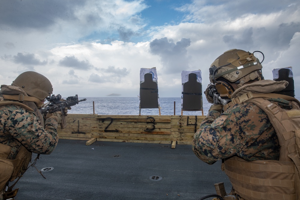 Shooting Drills Aboard USS Tripoli