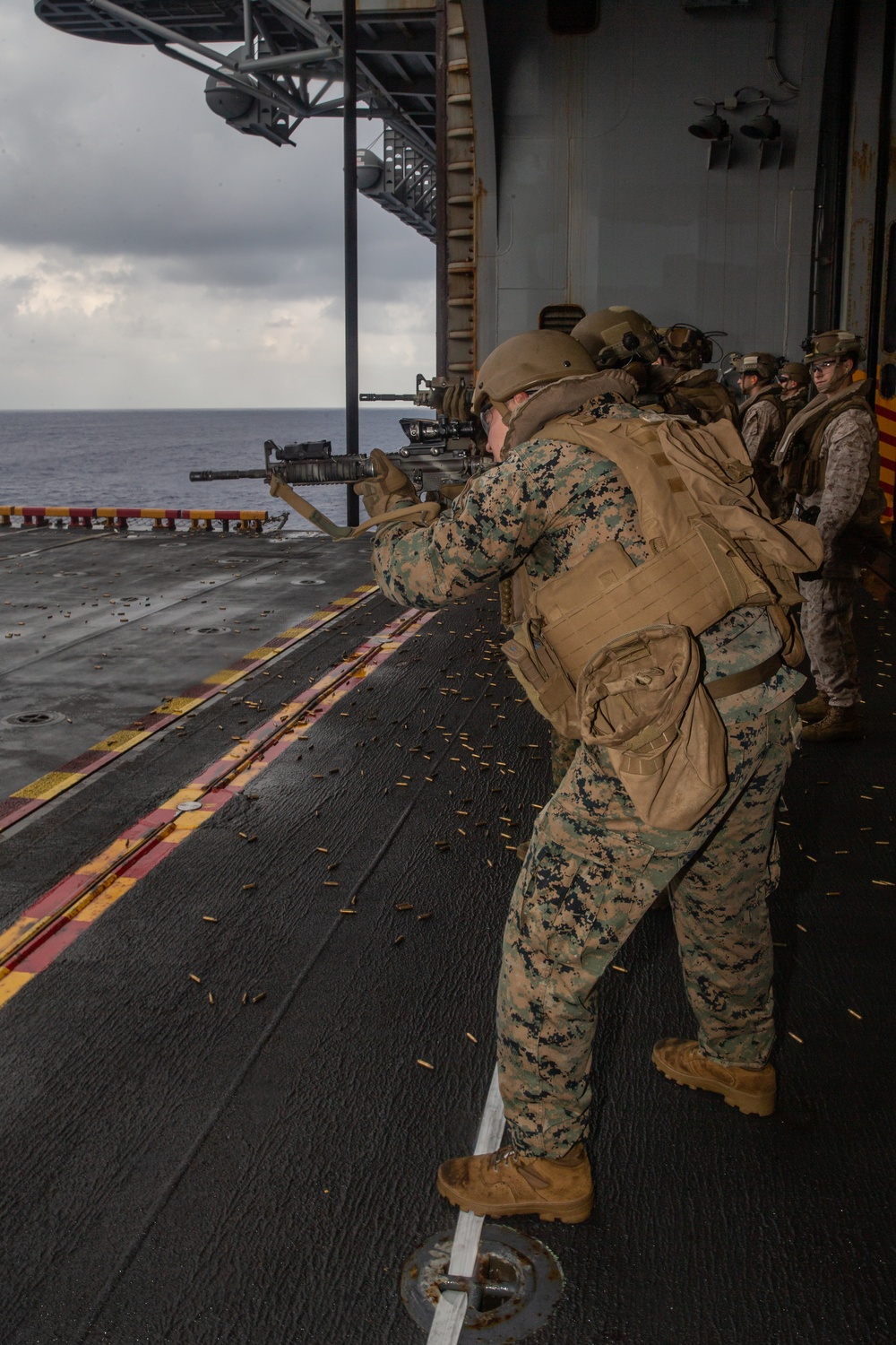 Shooting Drills Aboard USS Tripoli