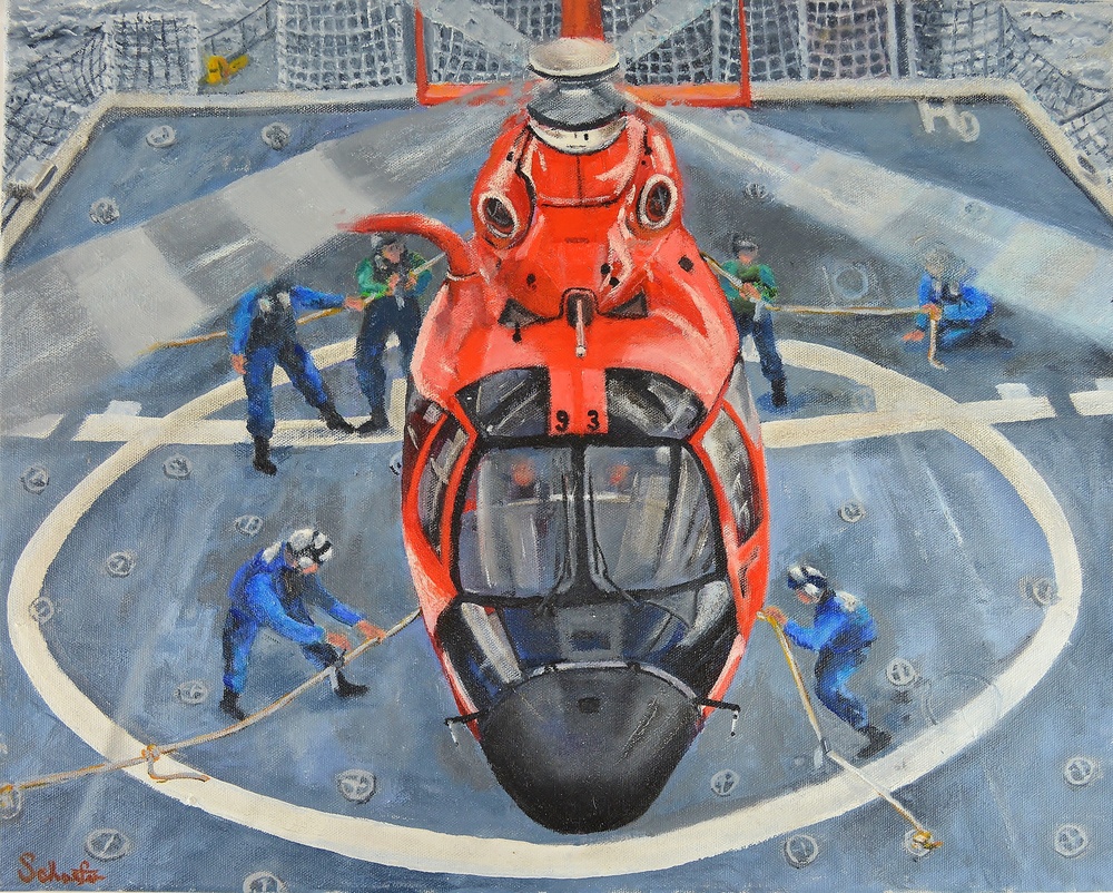 US Coast Guard Art Program 2018 Collection, Ob ID# 201820, &quot;Tied down,&quot; Charles Schaefer (20 of 28)