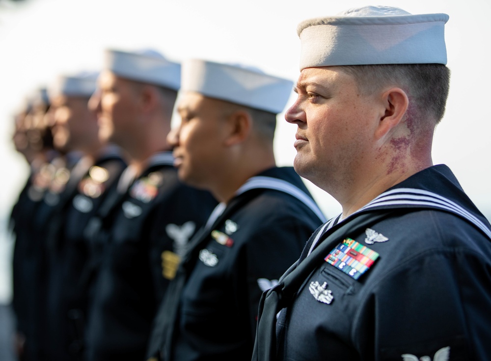 USS Gerald R. Ford Holds a Burial at Sea