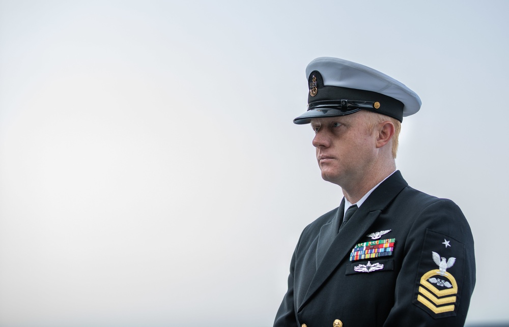 USS Gerald R. Ford Holds a Burial at Sea