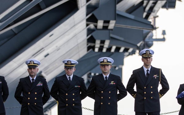 USS Gerald R. Ford Holds a Burial at Sea