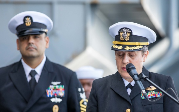 USS Gerald R. Ford Holds a Burial at Sea