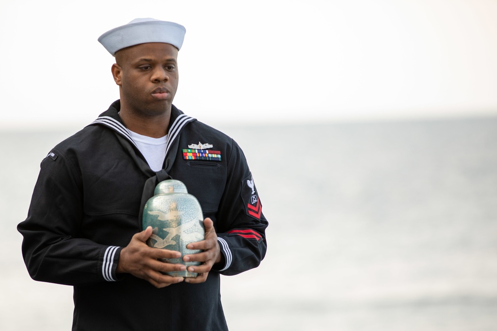 USS Gerald R. Ford Holds a Burial at Sea