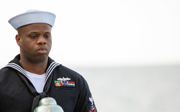 USS Gerald R. Ford Holds a Burial at Sea