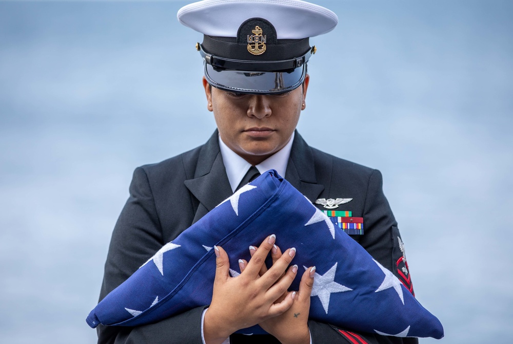 USS Gerald R. Ford Holds a Burial at Sea