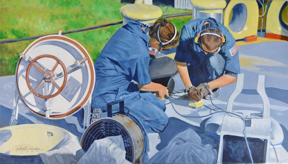 US Coast Guard Art Program 2018 Collection, Ob ID# 201821, &quot;The work never ends,&quot; Robert Semler (21 of 28)