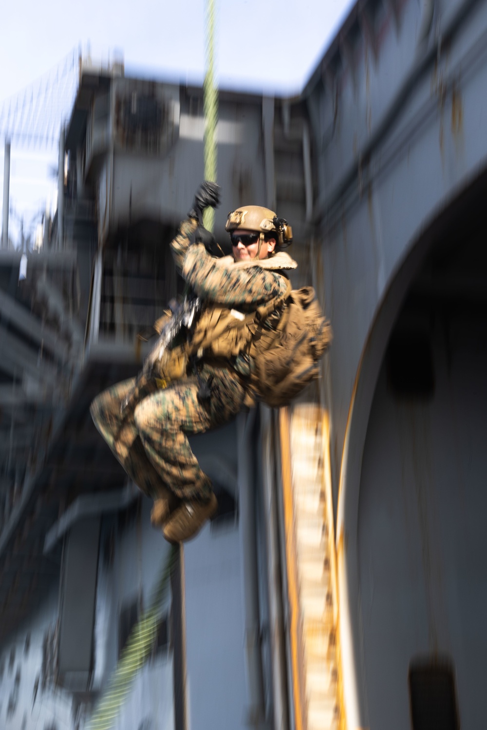 Marines Fast Rope Aboard USS Tripoli