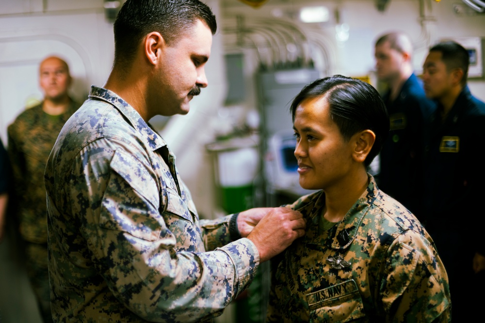 U.S. Navy Sailor Receives Meritorious Promotion Aboard USS Tripoli