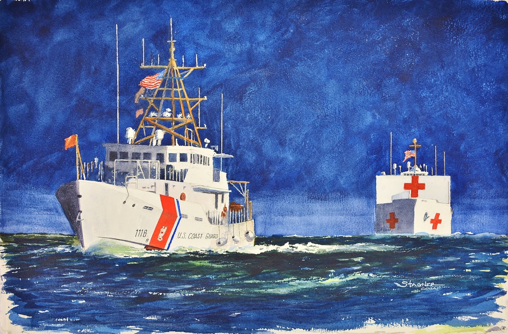 US Coast Guard Art Program 2018 Collection, Ob ID# 201823,  "Joint venture," Jim Stagner (23 of 28)