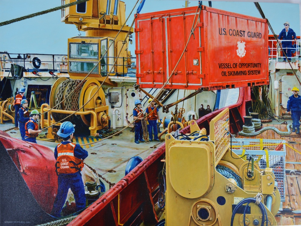 US Coast Guard Art Program 2018 Collection, Ob ID# 201824, &quot;Partnership,&quot; Leendert van der Pool, oil, 14 x 20 (24 of 28)