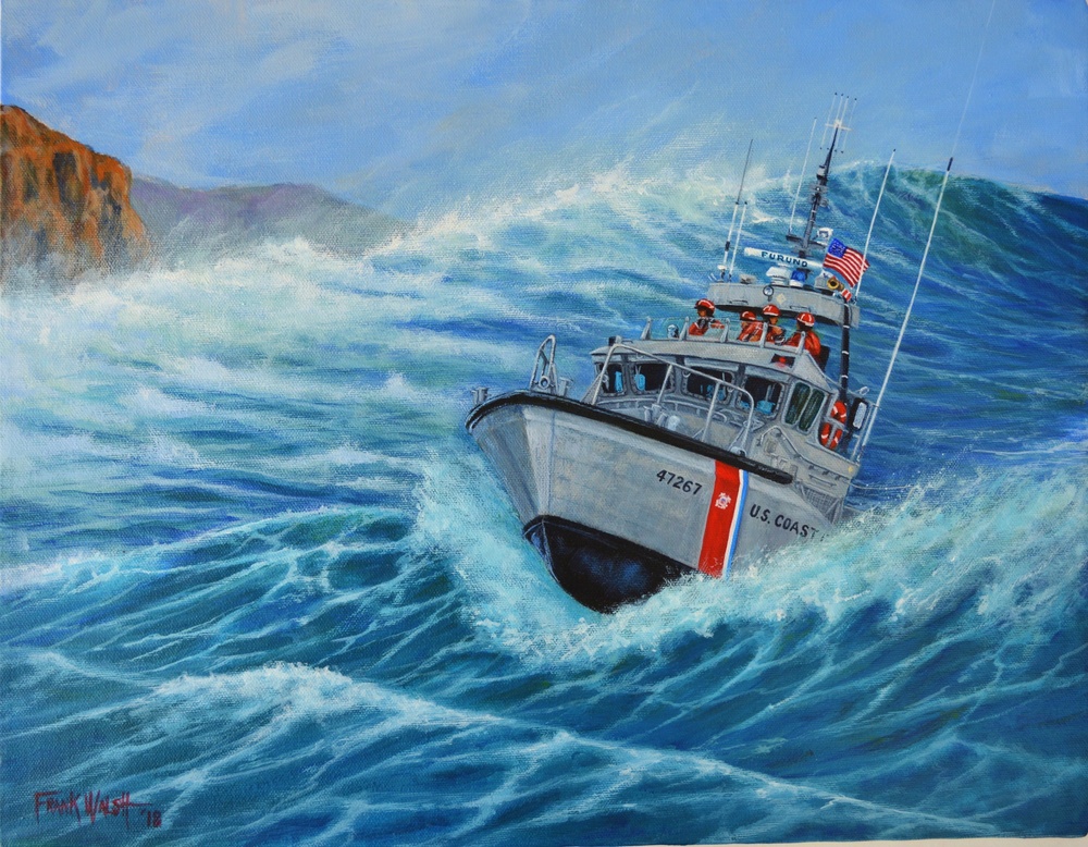 US Coast Guard Art Program 2018 Collection, Ob ID# 201826,  &quot;Escort through the Potato Patch,&quot;  Frank Walsh (26 of 28)